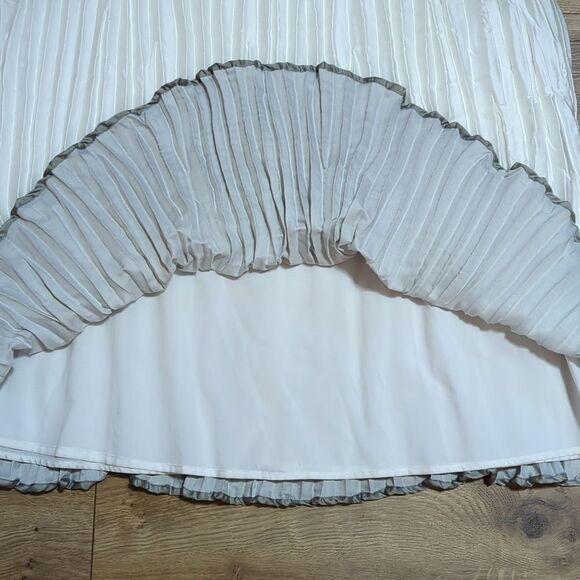 Chico's Green Ombre Ladies Maxi Lined Crinkle Pleated Skirt sz 1.5/ M/10 - Picture 8 of 11